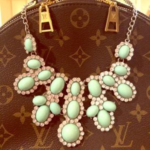 Francesca’s Turquoise and Rhinestone Bib Necklace
